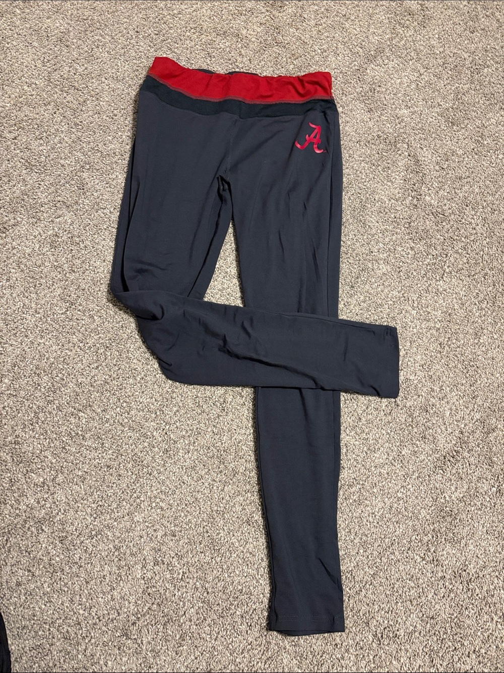 Alabama Crimson Tide Leggings with Red Waistband and Logo